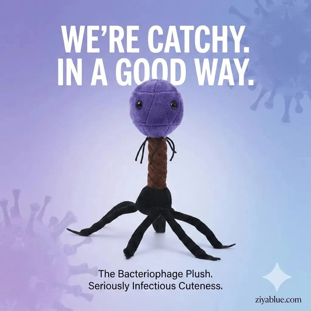 Bacteriophage Plush | GIANTmicrobes T4 Virus Hunter Giant Microbes Ziya Blue