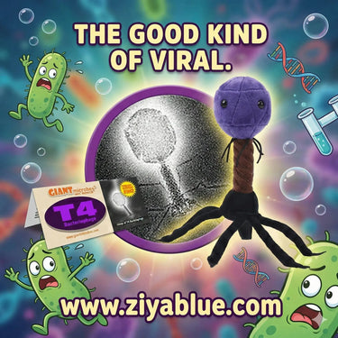 Bacteriophage Plush | GIANTmicrobes T4 Virus Hunter Giant Microbes Ziya Blue