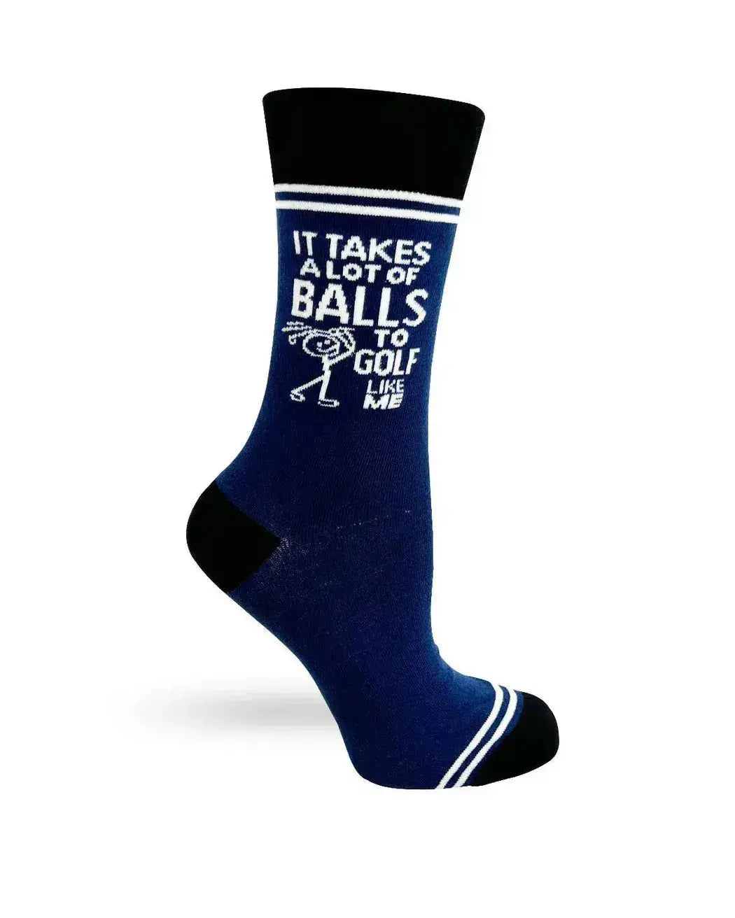 Balls To Golf Socks: Funny Unisex Crew Fabdaz Ziya Blue