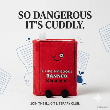 Banned Books Plush - The Freedom to Read Statement Piece Punchkins Ziya Blue
