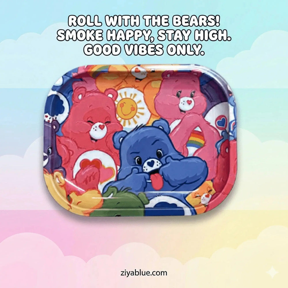 Bear Rolling Tray | Emotional Support Rainbow Herb Prep Ziya Blue Ziya Blue