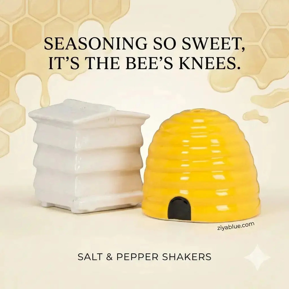 Beehive Salt and Pepper Shakers Abbott Ziya Blue
