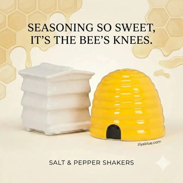 Beehive Salt and Pepper Shakers Abbott Ziya Blue