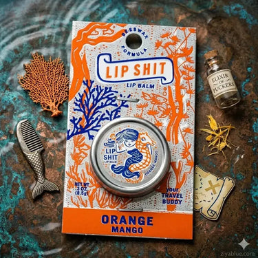 Beeswax Lip Balm | "Lip Shit" Fun Flavored 0.3 oz Tins Blue Q Ziya Blue