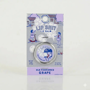 Beeswax Lip Balm | "Lip Shit" Fun Flavored 0.3 oz Tins Blue Q Ziya Blue