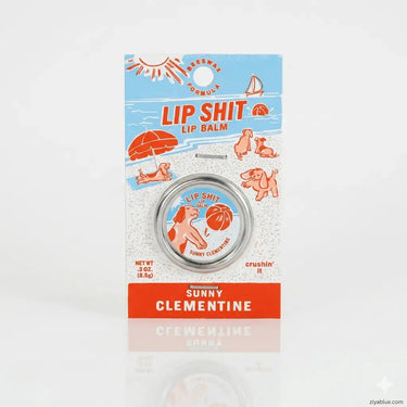 Beeswax Lip Balm | "Lip Shit" Fun Flavored 0.3 oz Tins Blue Q Ziya Blue