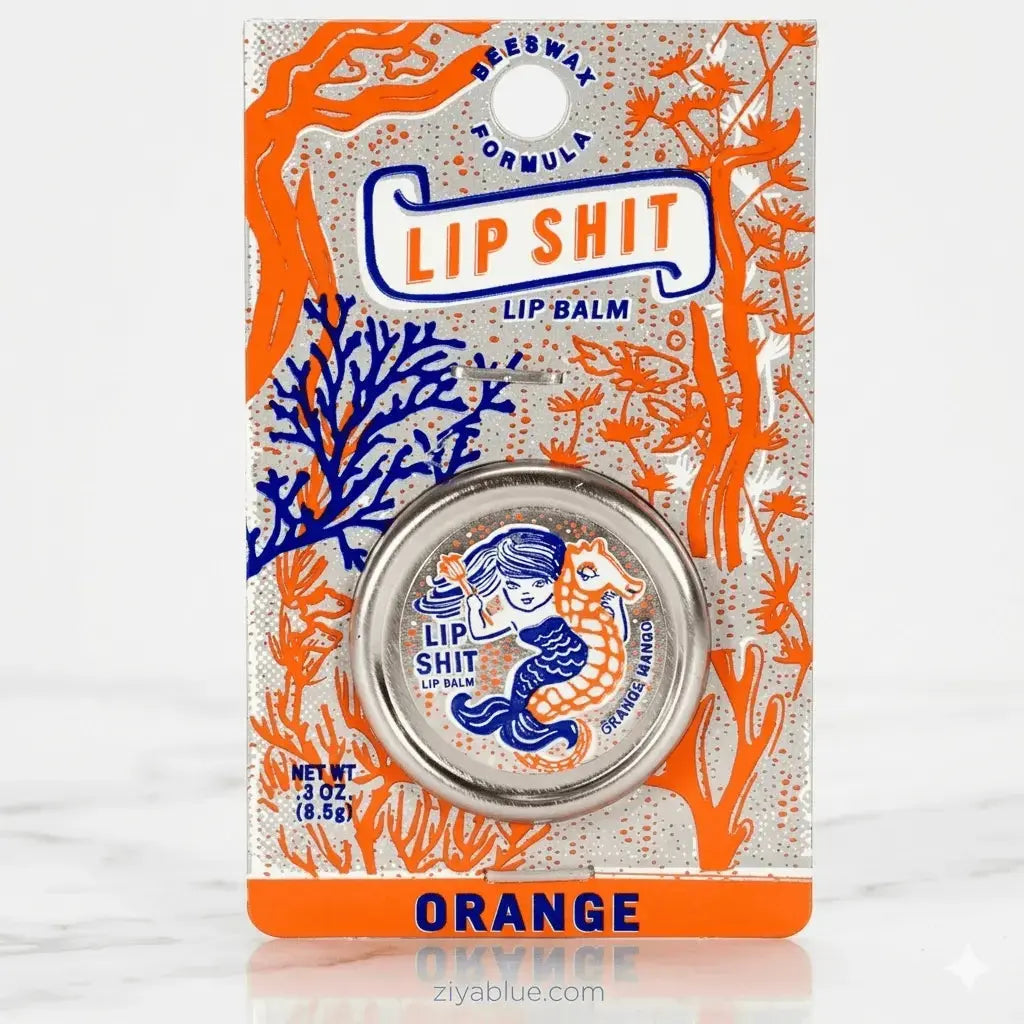 Beeswax Lip Balm | "Lip Shit" Fun Flavored 0.3 oz Tins Blue Q Ziya Blue