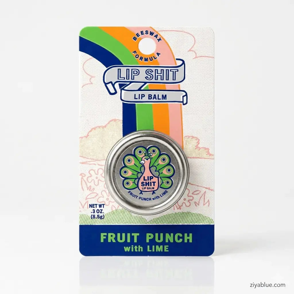 Beeswax Lip Balm | "Lip Shit" Fun Flavored 0.3 oz Tins Blue Q Ziya Blue