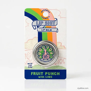 Beeswax Lip Balm | "Lip Shit" Fun Flavored 0.3 oz Tins Blue Q Ziya Blue