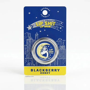 Beeswax Lip Balm | "Lip Shit" Fun Flavored 0.3 oz Tins Blue Q Ziya Blue