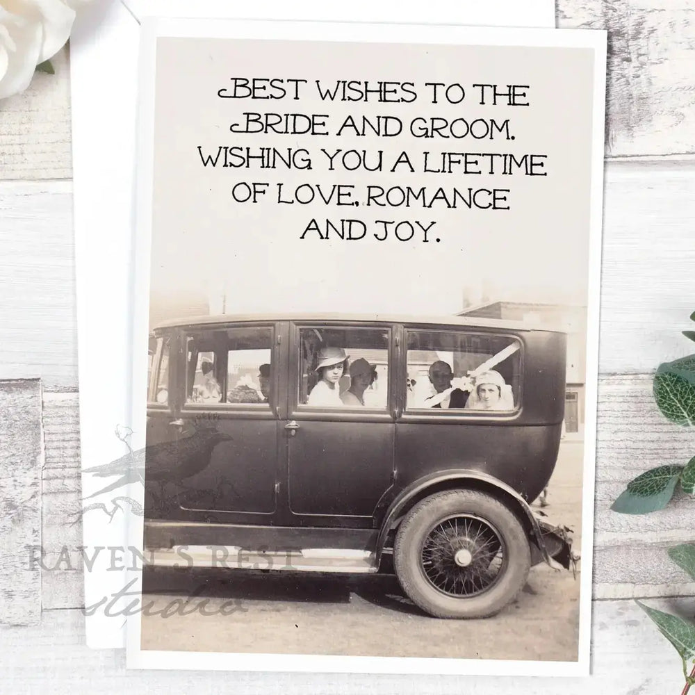 Best Wishes To the Bride and Groom Card Ravens Rest Studio Ziya Blue