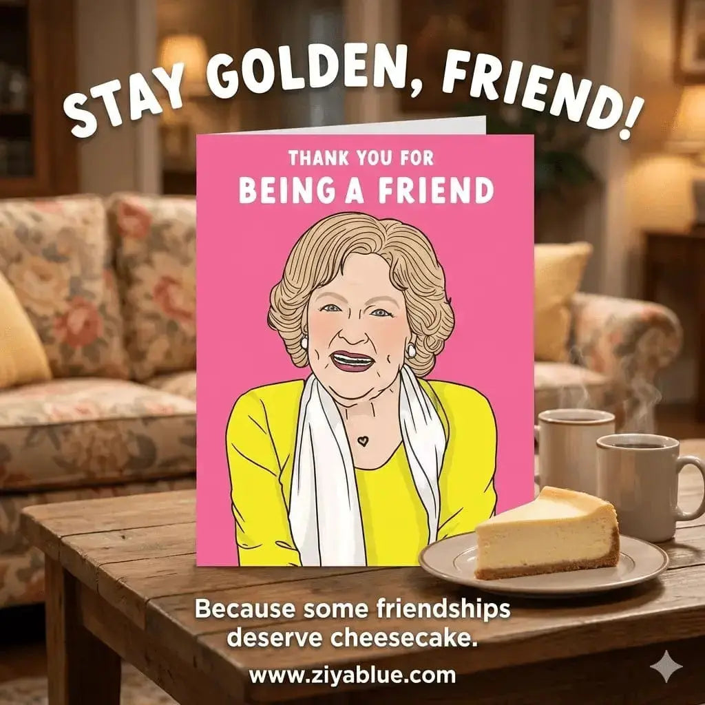 Betty White Card | Thank You For Being A Friend Party Mountain Paper Co. Ziya Blue