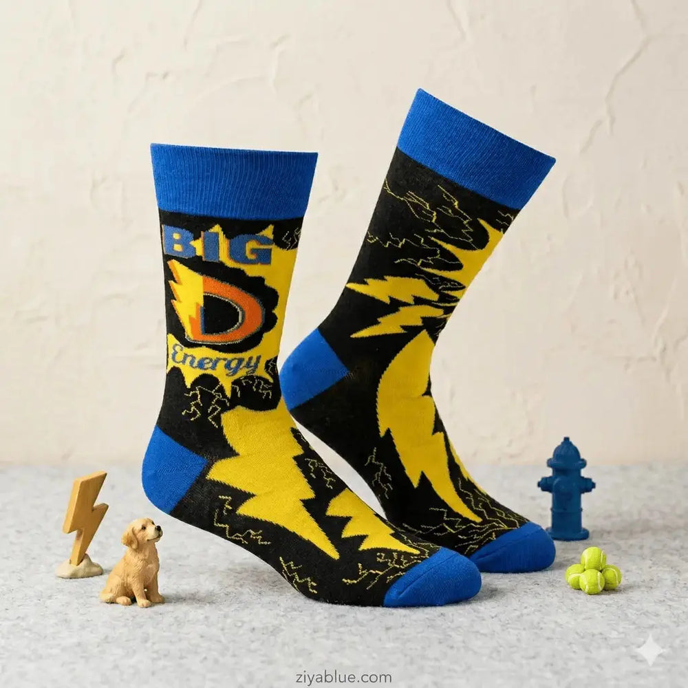 Big D Energy Men's Crew Socks Fabdaz Ziya Blue