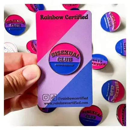 Bisexual Club Enamel Pin: Pride Accessory Rainbow Certified Ziya Blue