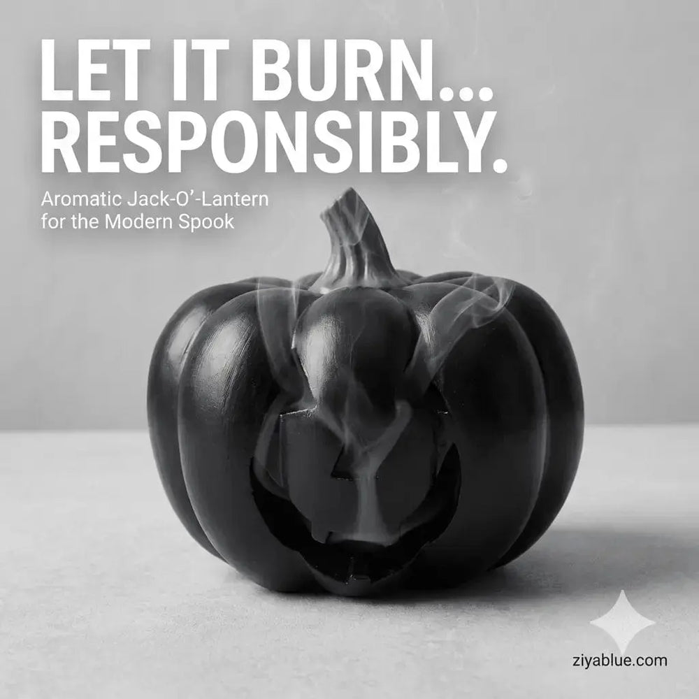 Black Pumpkin Incense Holder Something Different Ziya Blue