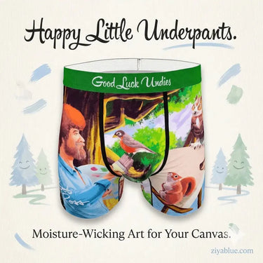 Bob Ross Happy Little Underpants: The Modal Performance Layer Good Luck Sock Ziya Blue