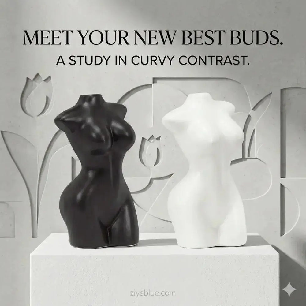 Body Bud Vase: The 5" Sculptural Ceramic Decor Abbott Ziya Blue