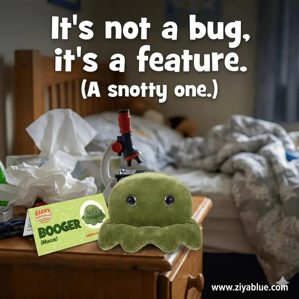 Booger Plush | GIANTmicrobes Educational Gross Science Toy Giant Microbes Ziya Blue