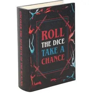 Book Shaped Dice Storage: Gamer Trinket Box Faire Ziya Blue