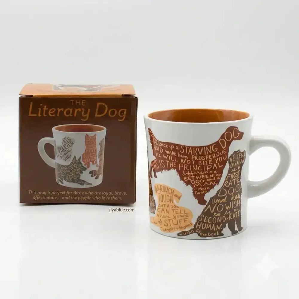 Book and Dog Lover Mug: The Perfect Literary Cup Unemployed Philosophers Guild Ziya Blue
