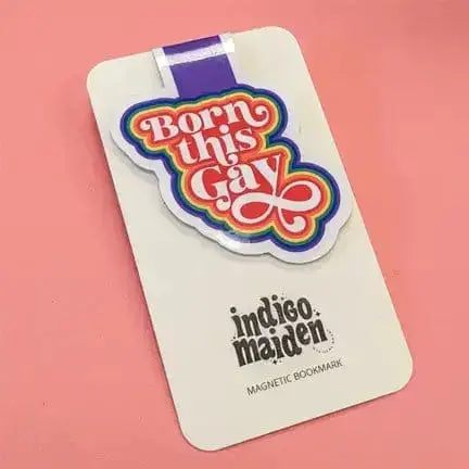 Born This Gay Magnetic Bookmark: LGBTQ Pride Decor Indigo Maiden Ziya Blue