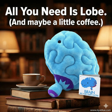 Brain Plushie: I Heart Guts Neuroscience Gift I Heart Guts Ziya Blue