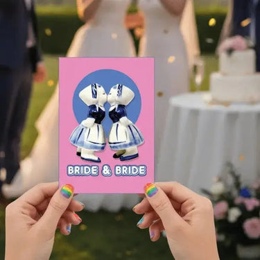 Bride and Bride Wedding Card Bite Your Granny Ziya Blue