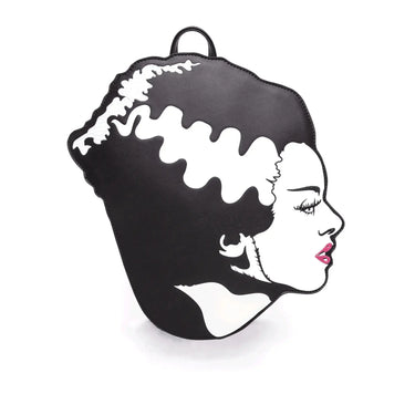 Bride of Frankenstein Head Backpack | Glow-in-the-Dark Horror Bag Rock Rebel Shop Ziya Blue