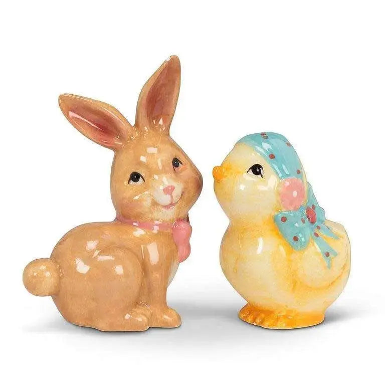 Bunny Salt and Pepper Shakers: The "Springtime Cheer" Duo Abbott Ziya Blue