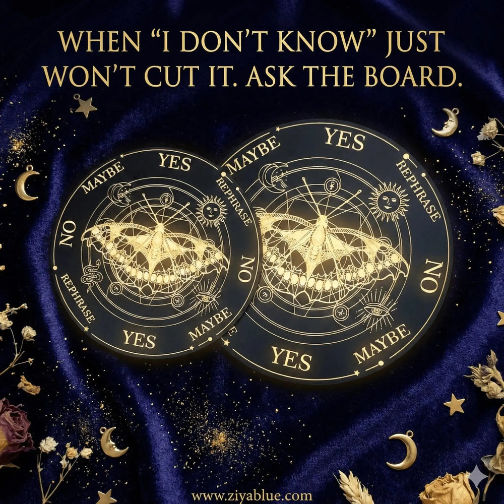 Butterfly Pendulum Board: Black Wood Divination Tool Ziya Blue Ziya Blue