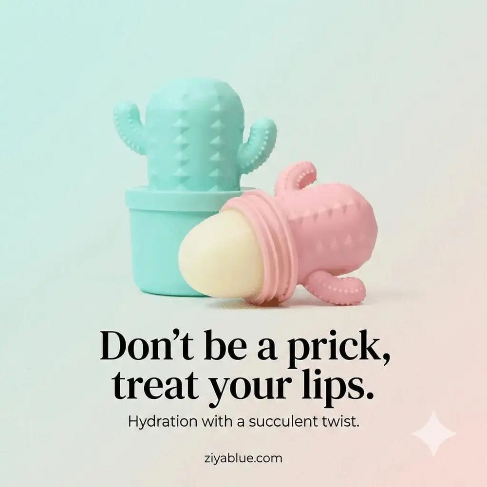 Cactus Lip Balm Duo | 100% Natural Hydrating Lip Care Rebels Refinery Ziya Blue
