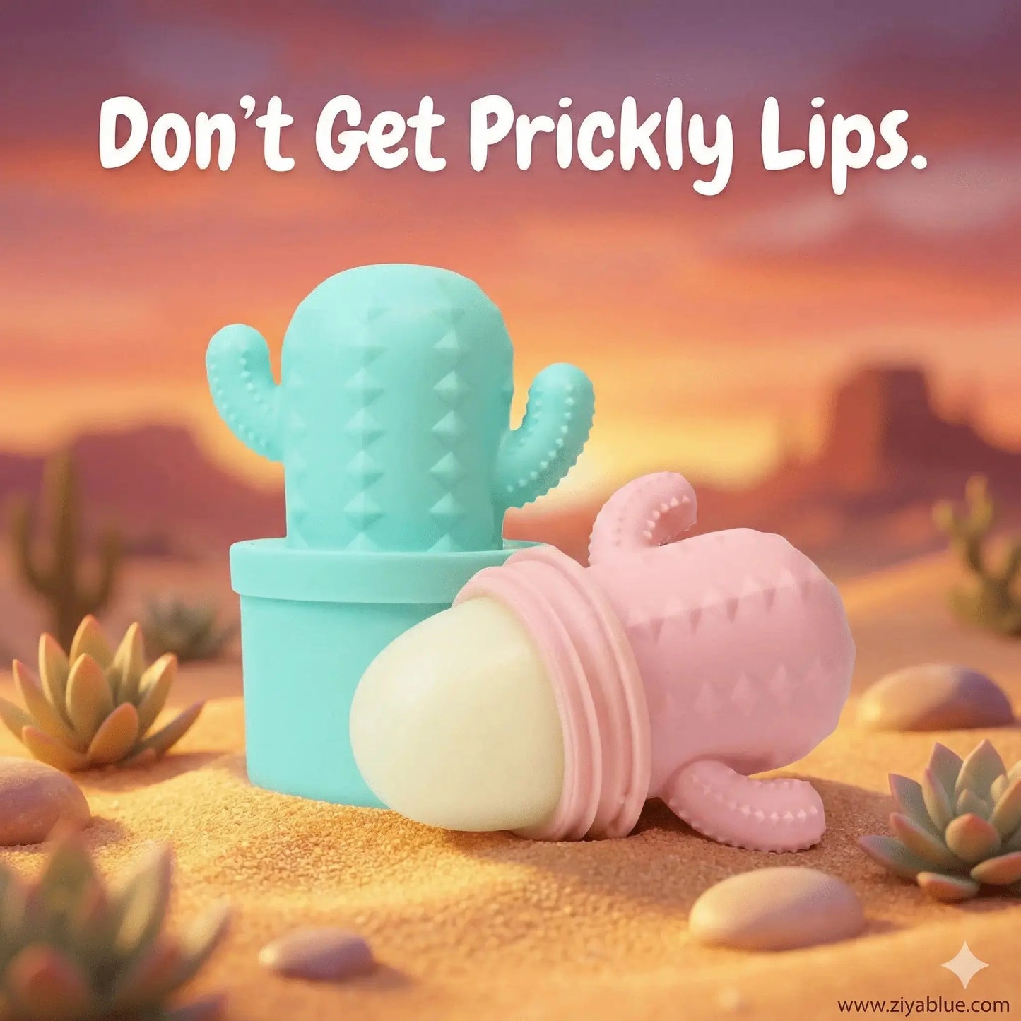 Cactus Lip Balm Duo | 100% Natural Hydrating Lip Care Rebels Refinery Ziya Blue