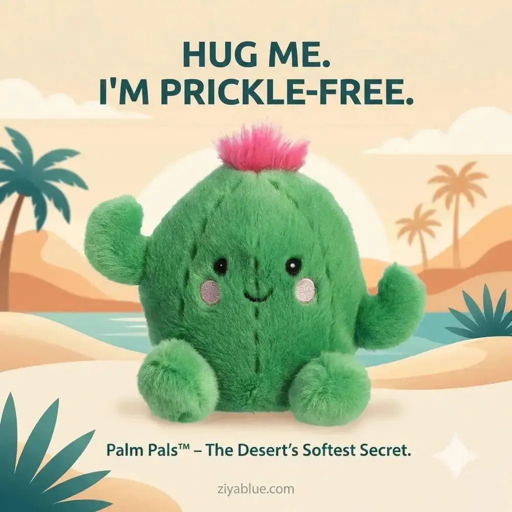 Cactus Plush Toy | Prickles Cactus Palm Pal | 4" Mini Aurora Ziya Blue