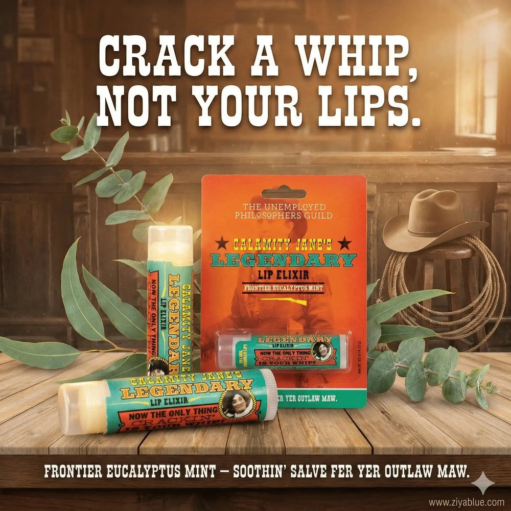 Calamity Jane Lip Balm | Frontier-Fierce Eucalyptus Mint Elixir Faire Ziya Blue