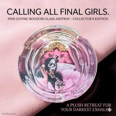Call Me Baddie: The Pink Gothic Boudoir Glass Ashtray Ziya Blue Ziya Blue