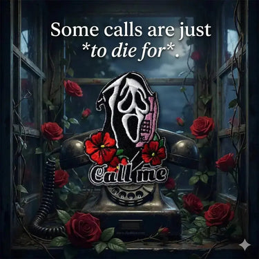 Call Me Ghost Face Iron on Patch  Ziya Blue