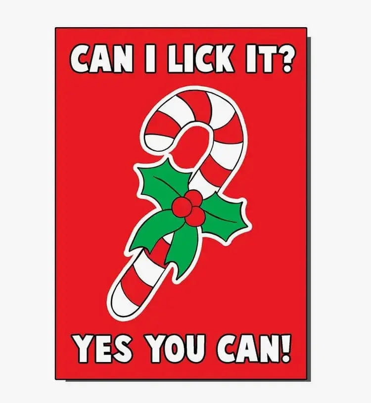 Can I Lick It Christmas Card: Naughty Greeting Bite Your Granny Ziya Blue