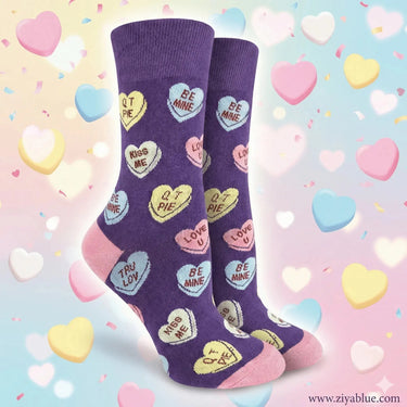 Candy Hearts Socks: Sweet Talk Good Luck Sock Ziya Blue