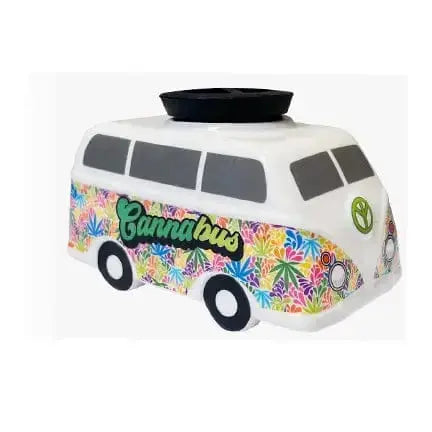 CannaBus Ceramic Stash Jar: Retro Bus Storage Streamline Ziya Blue
