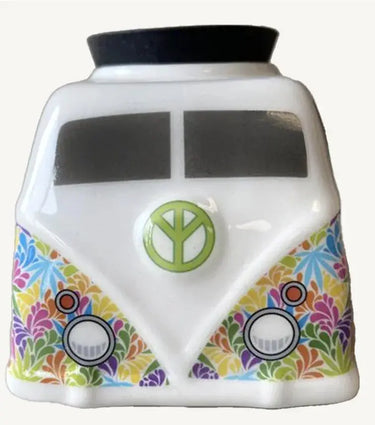 CannaBus Ceramic Stash Jar: Retro Bus Storage Streamline Ziya Blue