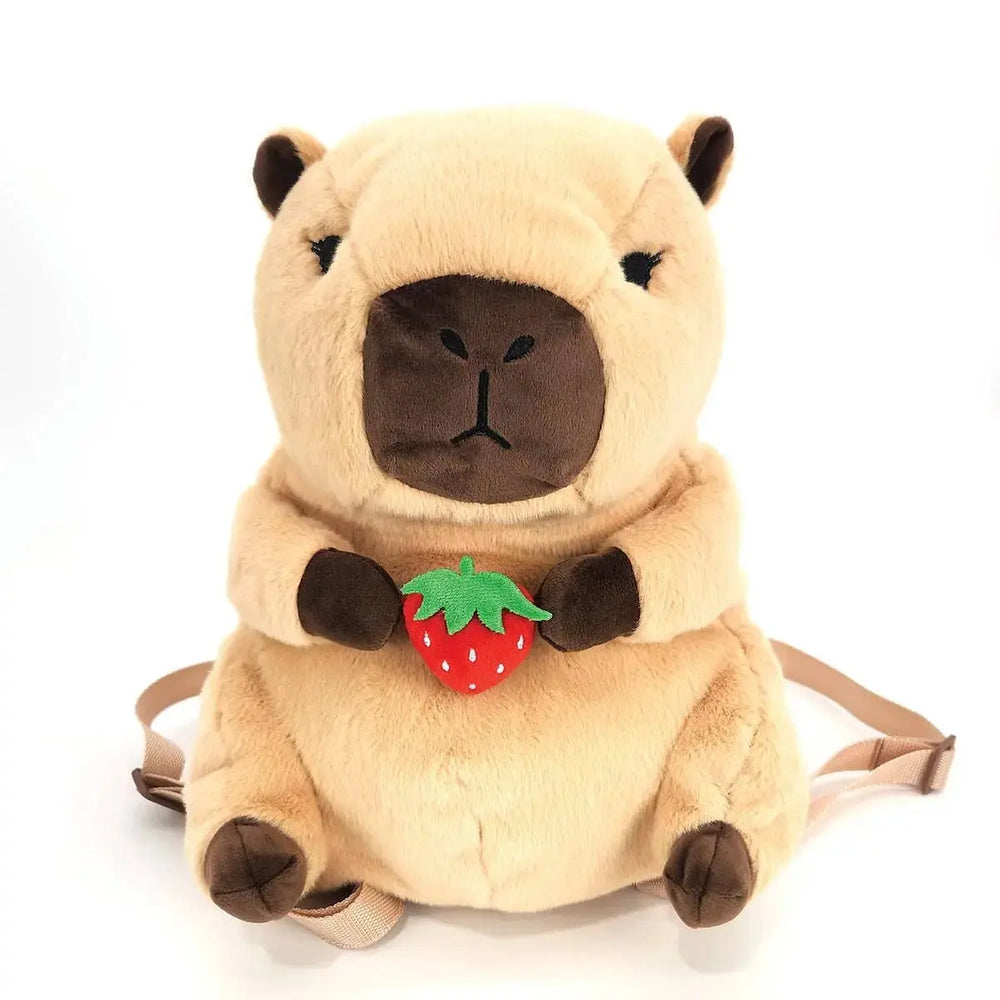 Capybara Furry Plush Backpack | Soft Animal Bag COMECO INC Ziya Blue