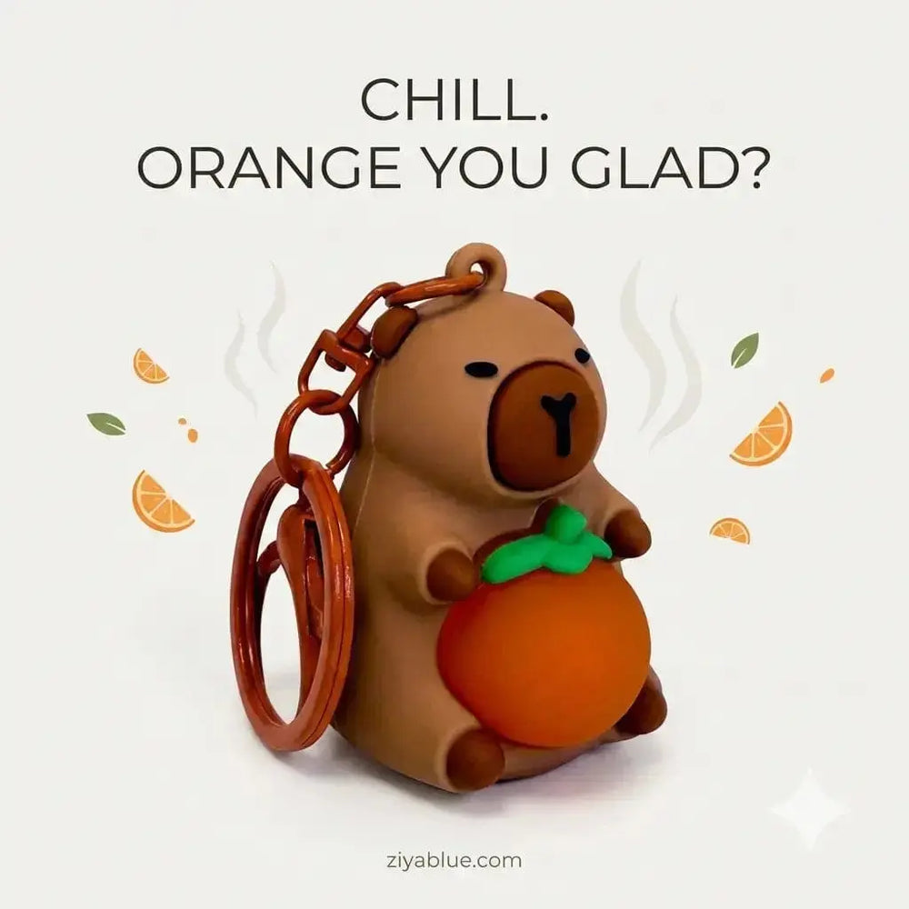 Capybara Keychain | LED Light-Up Chill Buddy Streamline Ziya Blue