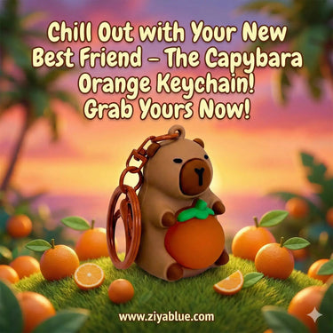 Capybara Keychain | LED Light-Up Chill Buddy Streamline Ziya Blue
