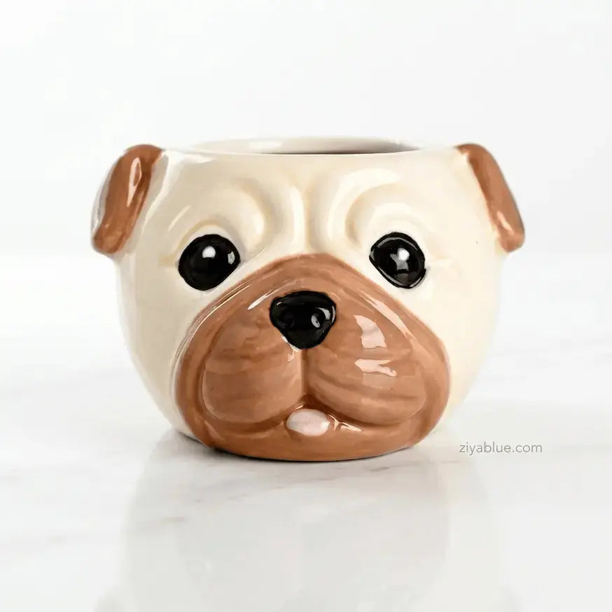 Cartoon Puppy Animal Pot | Dog Face Succulent Planter Ziya Blue Ziya Blue