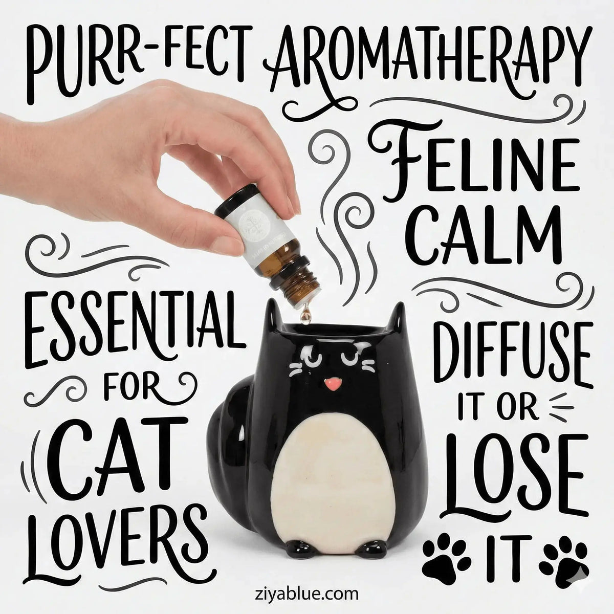 Cat Oil Warmer for Aromatherapy Abbott Ziya Blue