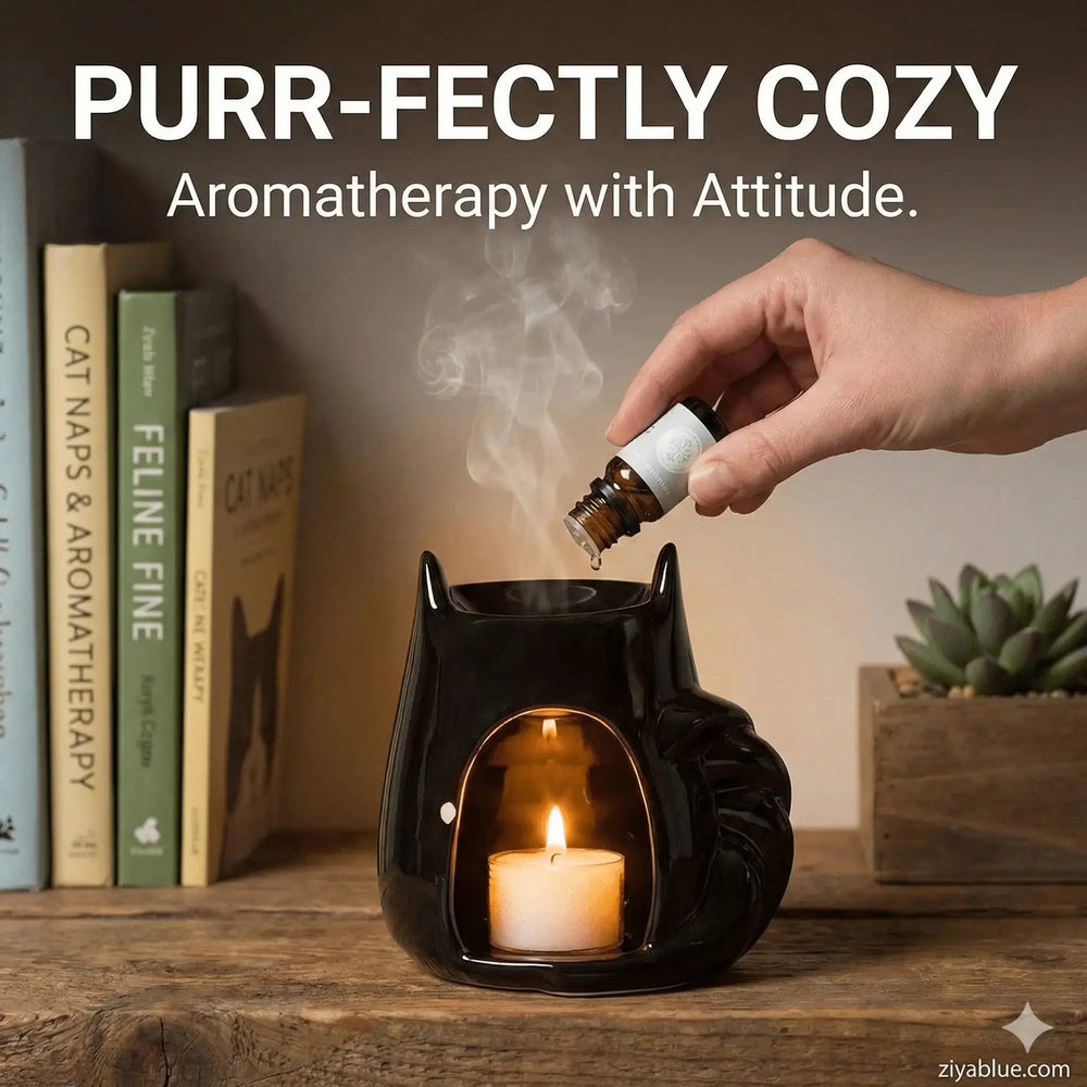Cat Oil Warmer for Aromatherapy Abbott Ziya Blue