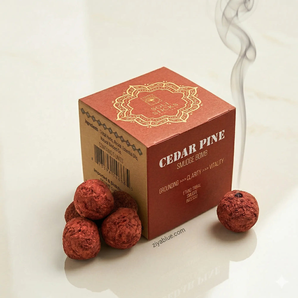 Cedar and Pine Smudge Bombs: 5-Pack Grounding Ritual Kit  Ziya Blue
