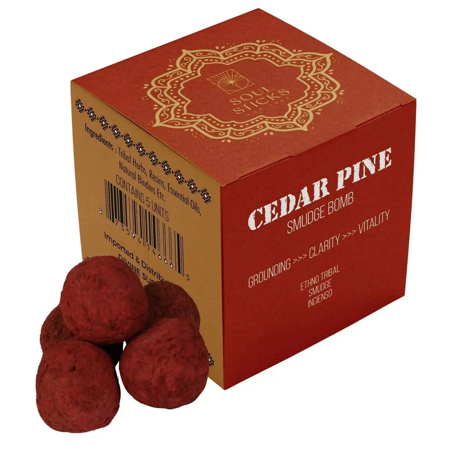 Cedar and Pine Smudge Bombs: 5-Pack Grounding Ritual Kit Designs by Deekay Inc. Ziya Blue