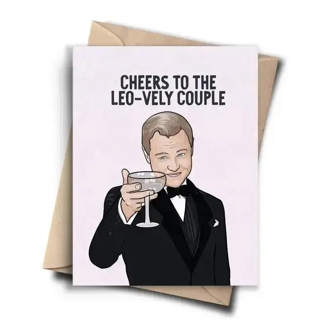Celebrity Wedding Greeting Card: "Leo-vely Couple" Pop Cult Paper Ziya Blue