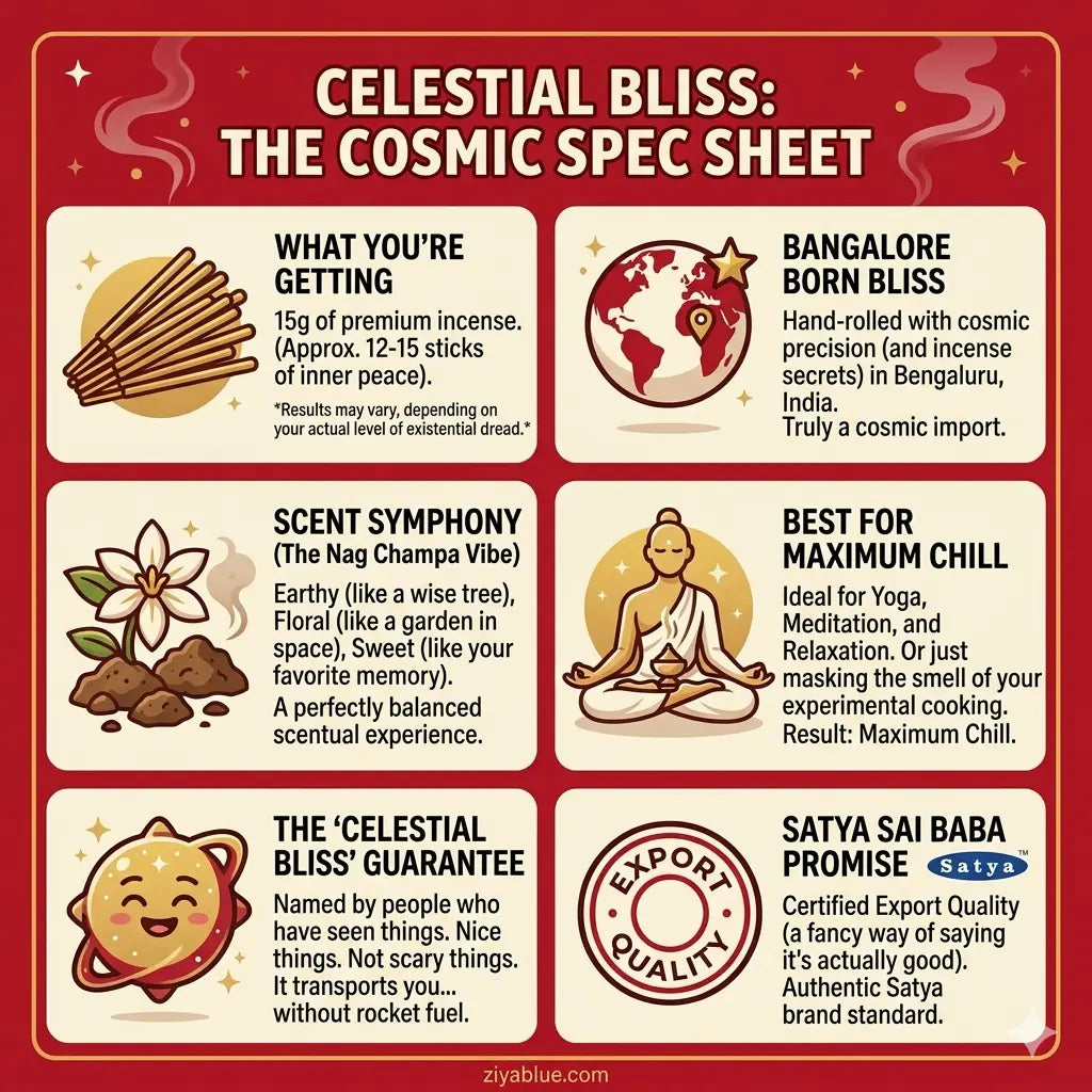 Celestial Bliss Incense Sticks: Satya Hand-Rolled 15g  Ziya Blue